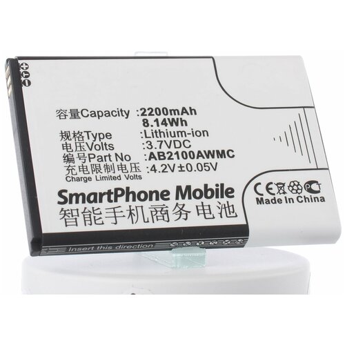 Аккумулятор iBatt iB-B1-M681 2200mAh для Philips AB2100AWMC аккумулятор ibatt ib b1 m2558 4900mah для телефонов philips ab5000awml ab5000awmt