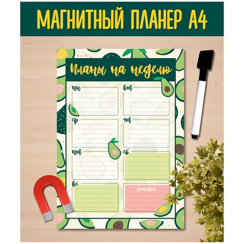 Магнитный планер Список дел/ магнитно маркерная доска/планинг/ чек лист/ ежедневник на холодильник