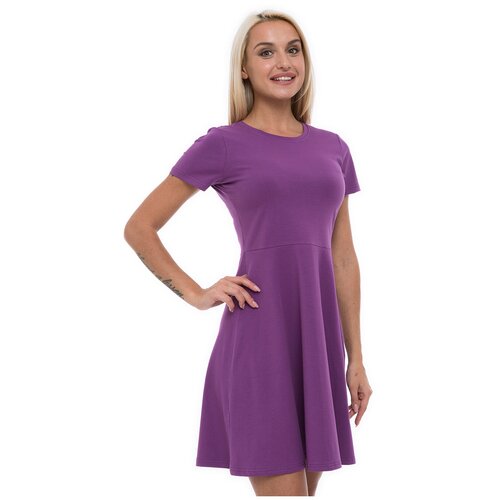 фото Платье lunarable, хлопок, повседневное, полуприлегающее, мини, размер 44 (s), фиолетовый