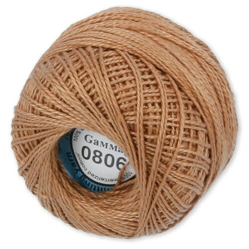 Пряжа Gamma Ирис 100 хлопок 10 г 82 м 3 м 0806 т бежевый 89₽