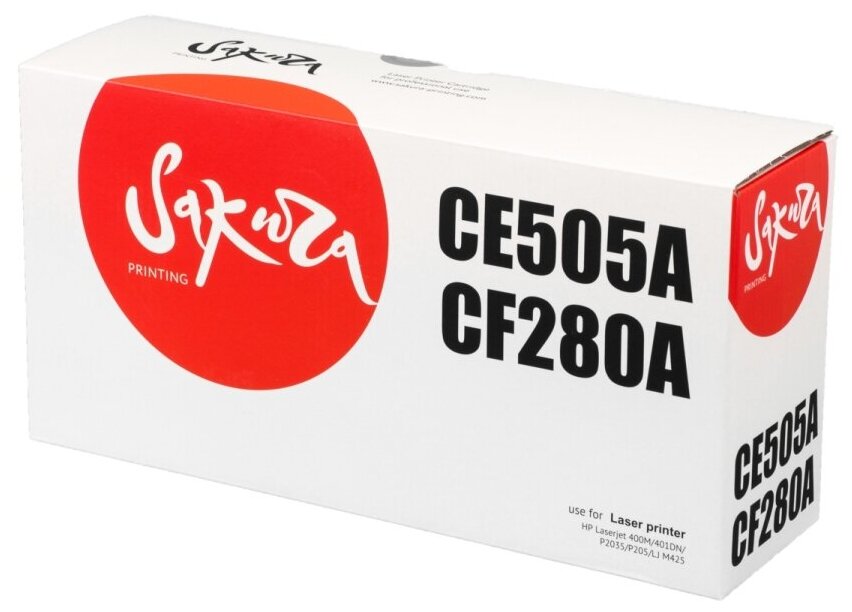 Картридж CE505A/CF280A для HP, лазерный, черный, 2700 страниц, Sakura