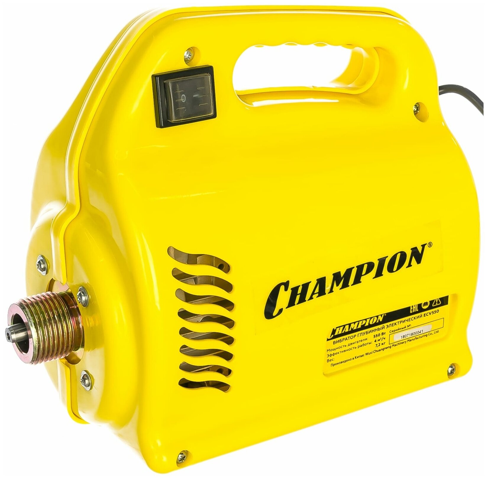 Электрический глубинный вибратор Champion ECV550