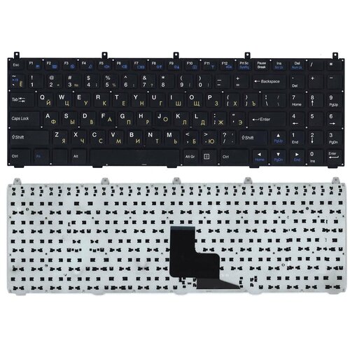 Клавиатура для ноутбука DNS W765S черная без рамки плоский Enter 1694₽