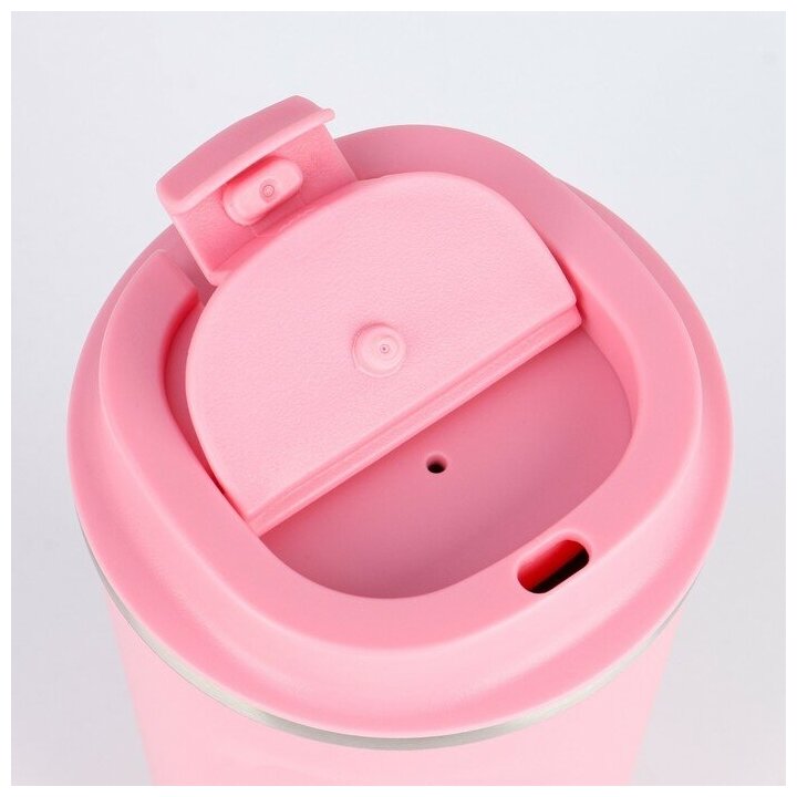 Термокружка для кофе, чая, напитков Мастер К, термостакан, сохраняет тепло 6 ч, цвет розовый, объем 500 мл - фотография № 5