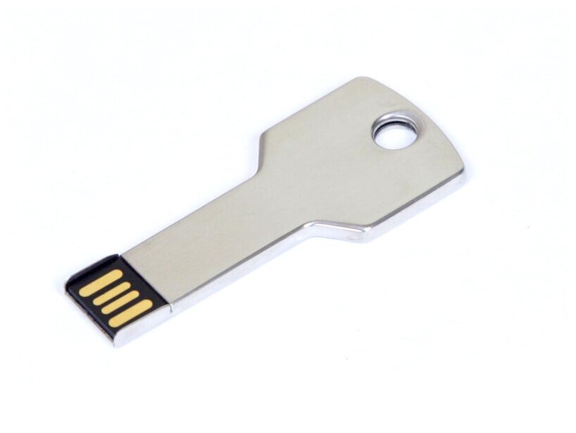 Металлическая флешка Ключ для нанесения логотипа (32 Гб / GB USB 2.0 Серебро/Silver KEY Flash drive модель 305 S)