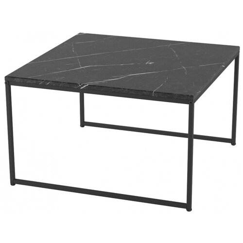 Мебелик Стол журнальный Овер черный мрамор/черный 006726