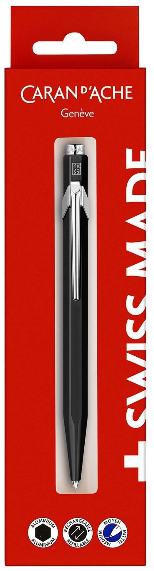 Ручка шариковая Carandache Office 849 Classic (849.609), черный, M, синие чернила блистер