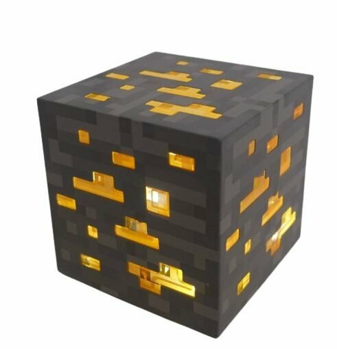 Детский ночник Майнкрафт золотой куб руды/ беспроводная лампа из игры minecraft /USB подарок для детей, мальчикам и девочкам - фотография № 4