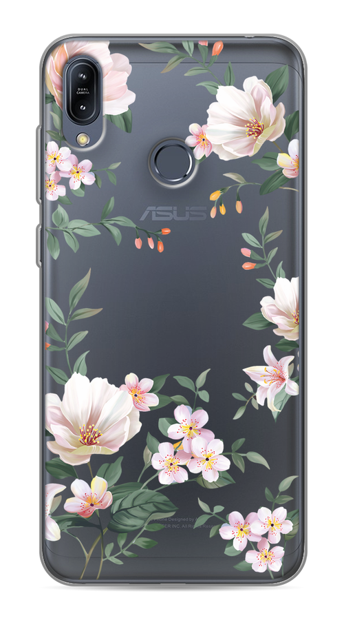 Силиконовый чехол на Asus Zenfone Max M2 ZB633KL / Асус Зенфон Макс М2 ZB633KL Beautiful white flowers, прозрачный