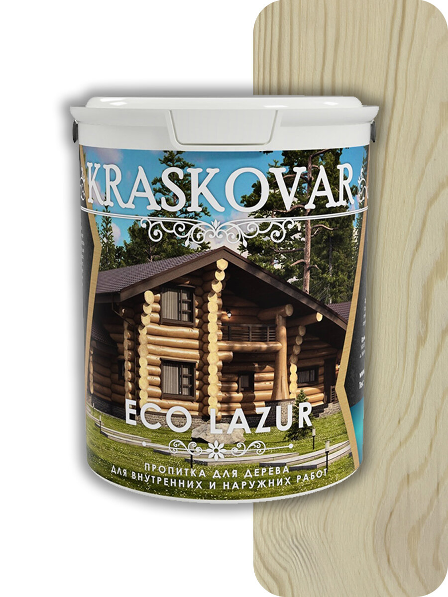 Пропитка для дерева Kraskovar Eco Lazur, бесцветный 2л - фотография № 2