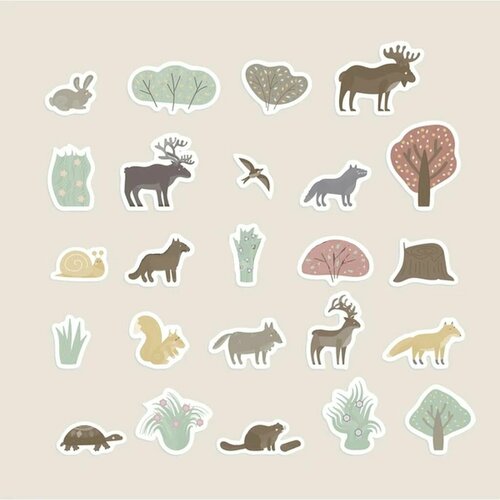 пиксельные наклейки лесные животные Наклейки стикеры Лесные животные