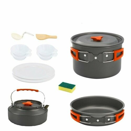 Набор туристической посуды с чайником на 1,5 литра