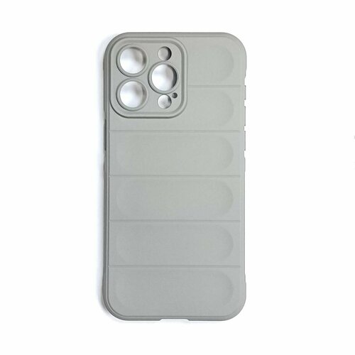 Чехол для iPhone 15 Pro Max Серый противоударный с высоким бортом и защитой камеры серый