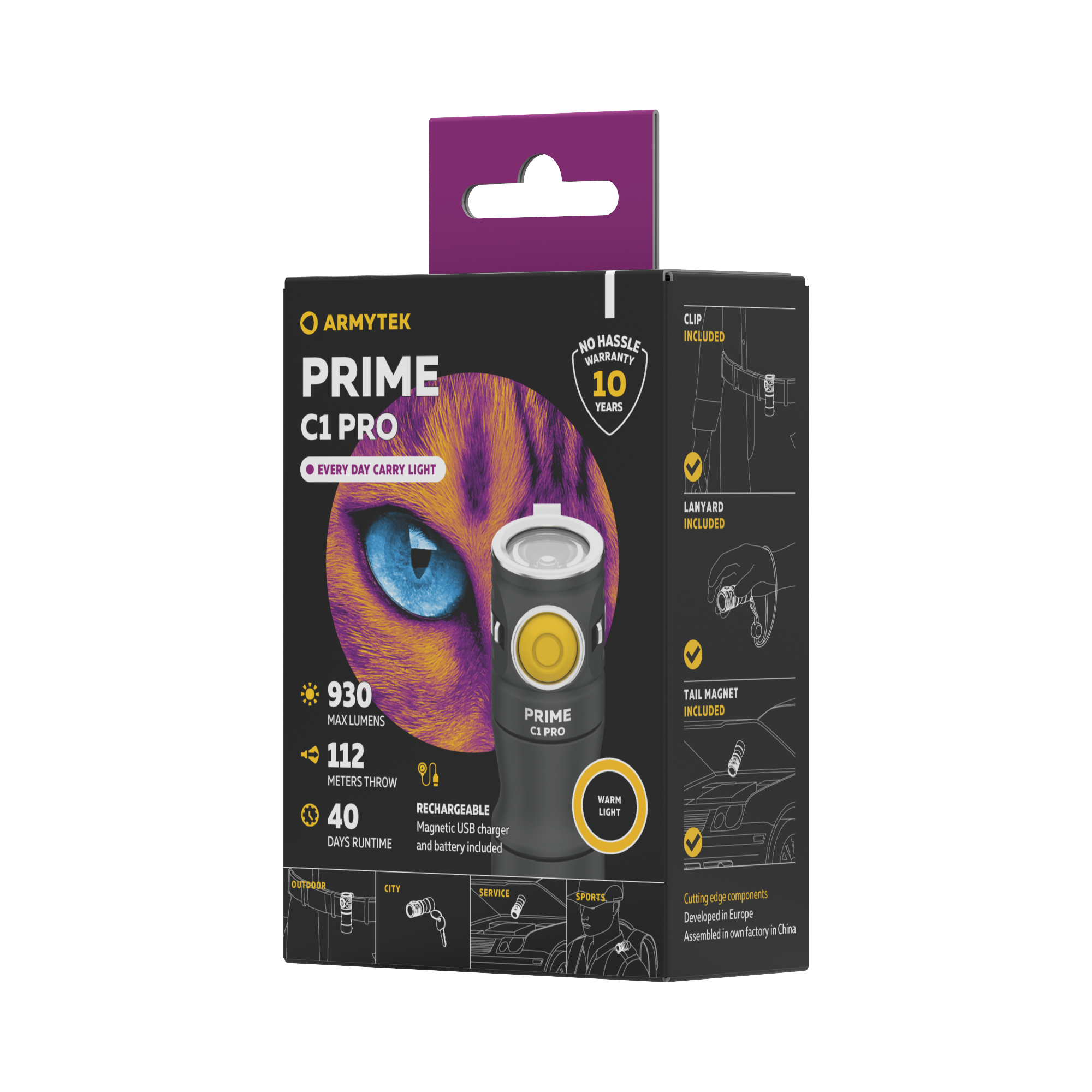 Фонарь Armytek Prime C1 Pro Magnet USB теплый