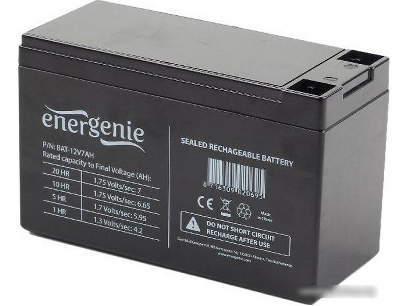 Аккумуляторная батарея Energenie BAT-12V7AH 12В 7 А·ч — фото 12