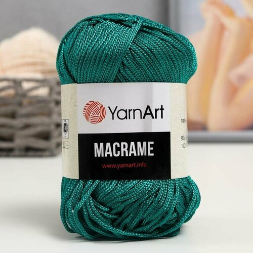 Пряжа YarnArt Macrame, 100% полиэстер, 130 м/90 гр, (158 изумруд)