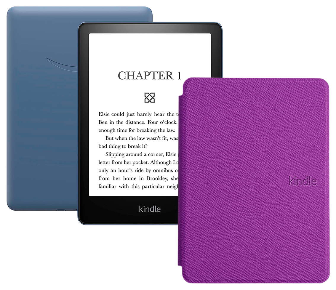 Электронная книга Amazon Kindle PaperWhite 2021 16Gb black Ad-Supported Denim с обложкой ReaderONE PaperWhite 2021 Purple