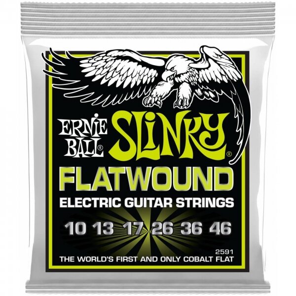 Струны для электрогитары 10-46 Ernie Ball 2591 Flatwound Slinky