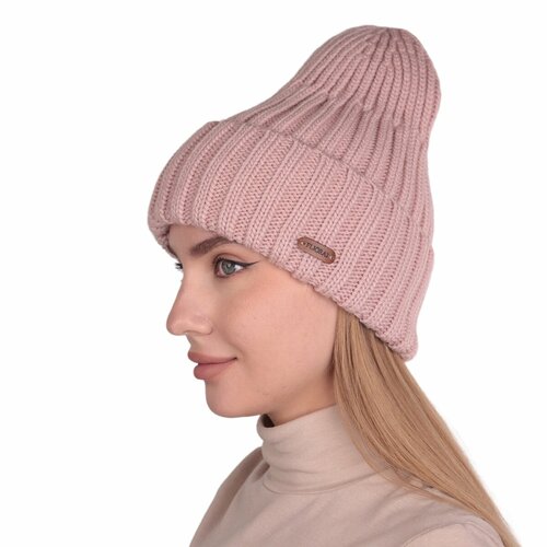 Шапка бини FLIORAJ, размер 56-58, розовый шапка женская flioraj бордовая с отворотом и флисом 3130fj