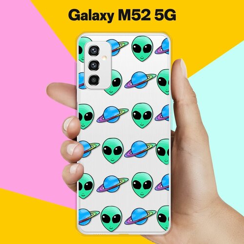 Силиконовый чехол на Samsung Galaxy M52 5G Узор НЛО / для Самсунг Галакси М52