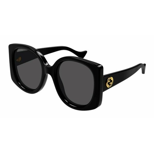 фото Солнцезащитные очки gucci gg1257s 001, прямоугольные, оправа: пластик, с защитой от уф, для женщин, черный