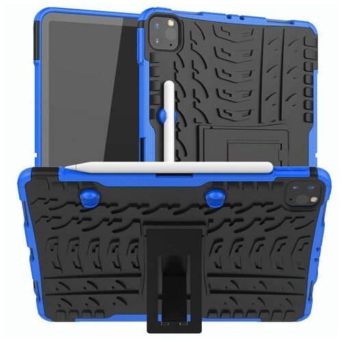 Чехол Hybrid Armor для iPad Pro 11 (2022, 2021, 2020) (черный + голубой) funda apple ipad air 1 2 3 4 9 7 10 5 10 9 2014 2019 2020 2th 3th 4th generation magnetic tablet case wake sleep smart cover