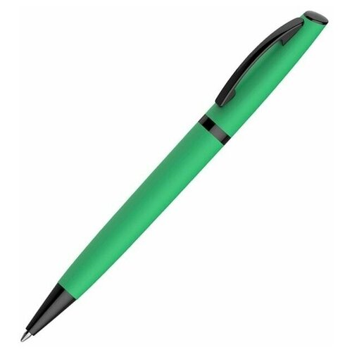 Ручка шариковая PIERRE CARDIN ACTUEL, корпус АВС пластик, отделка чёрный металл, узел 1.0 мм, чернила синие, зелёная