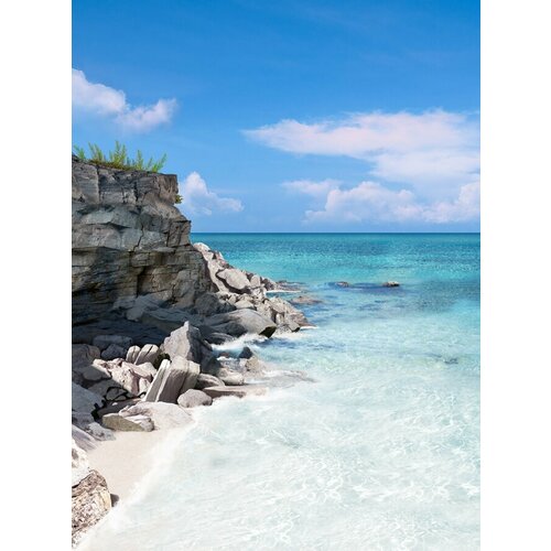 Моющиеся виниловые фотообои GrandPiK Пейзаж. Лазурный океан и голубое небо, 200х270 см