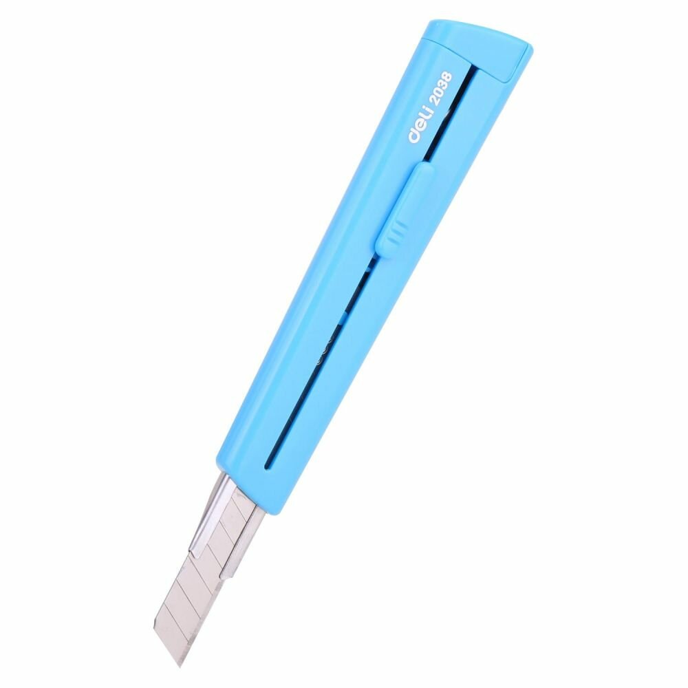 Нож канцелярский, ширина лезвия 9 мм, синий (E2038BLUE) DELI - фото №10