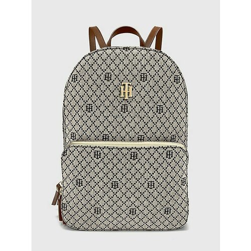фото Рюкзак tommy hilfiger, искусственная кожа, полиэстер, внутренний карман, регулируемый ремень, бежевый, коричневый