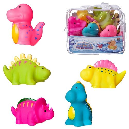 фото Набор для ванной abtoys веселое купание сумочка с 5 динозавриками