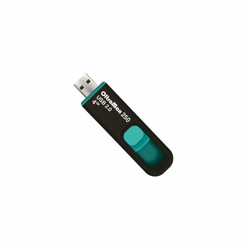 Флешка 250, 4 Гб, USB2.0, чт до 15 Мб/с, зап до 8 Мб/с, бирюзовая