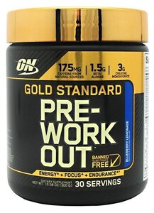 Фото Предтренировочный комплекс OPTIMUM NUTRITION Gold Standard PRE-Workout - Bluebrry Lemonade