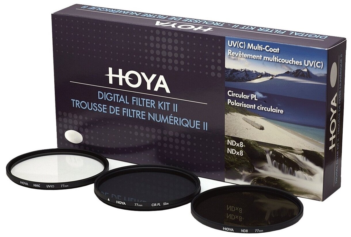 Набор фильтров Hoya Digital Filter Kit HMC (MULTI UV, Circular-PL, NDX8) 55mm 79498