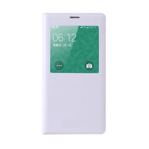 фото Чехол-книжка mypads для xiaomi redmi note 2 с окном вызова предпросмотра позволяет просматривать звонки и сообщения не открывая крышку белый