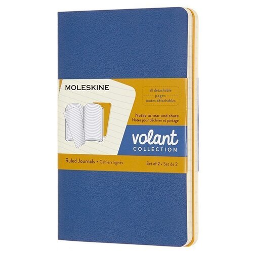 фото Набор 2 блокнота moleskine volant pocket, 80 стр., синий/желтый, в линейку