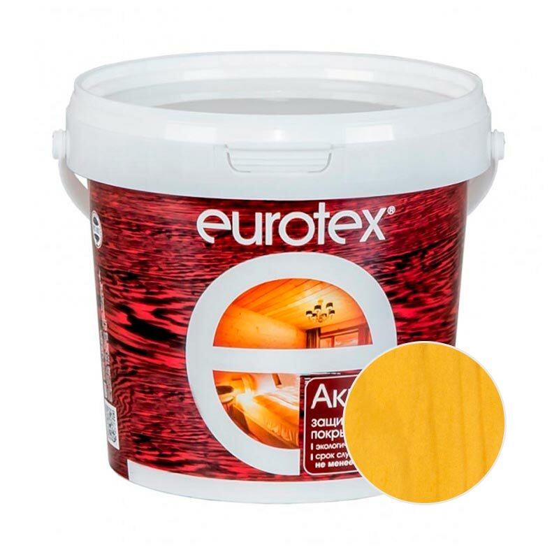 EUROTEX Аквалазурь EUROTEX Сосна 0,9 кг - фотография № 1