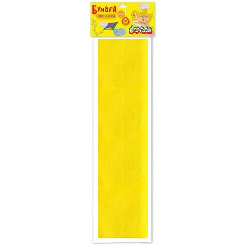 Цветная бумага крепированная Каляка-Маляка, 50х250 см, 1 л. , желтый бумага цветная крепированная каляка маляка 50х250 см 32 г м2 розовая в пакете с европодвесом