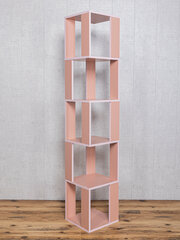 Стеллаж деревянный напольный высокий розовый для игрушек