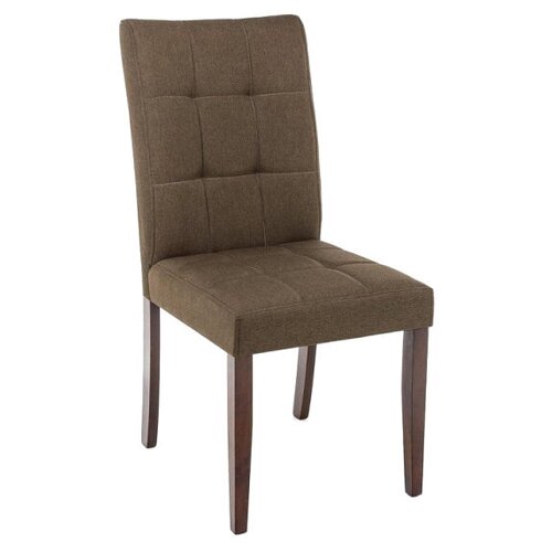 фото Стул woodville madina, дерево/текстиль, цвет: dark walnut/fabric brown
