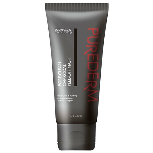 фото Purederm маска-пленка угольная «глубокое очищение» - pore clean charcoal peel-off mask, 100г