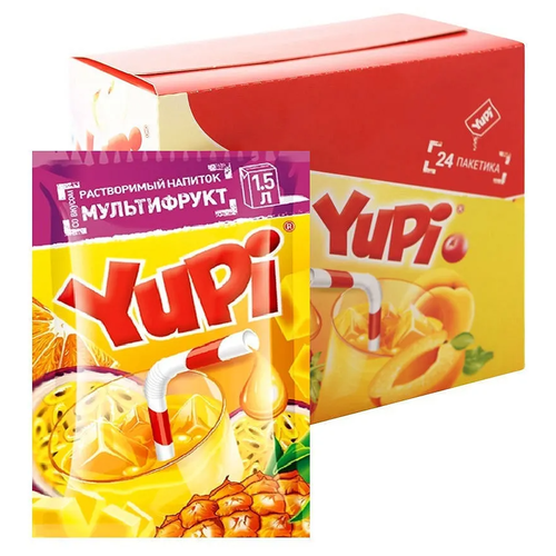 Yupi / Растворимый напиток мультифрукт YUPI (блок 24шт по 15гр)
