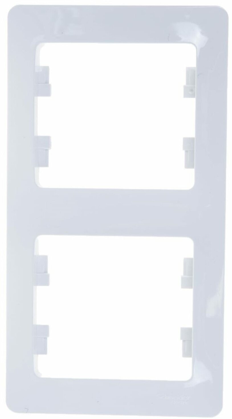 Schneider Electric Рамка Schneider Electric вертикальная 2 поста Glossa (белая) (GSL000106) - фотография № 1