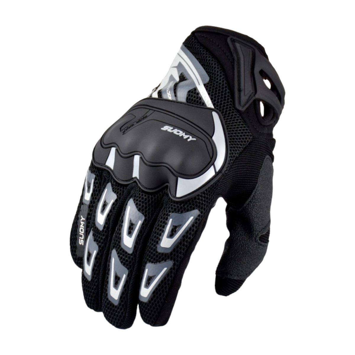 Мотоперчатки перчатки текстильные Suomy SU-11 для мотоциклиста на мотоцикл скутер мопед квадроцикл, черно-серые, L