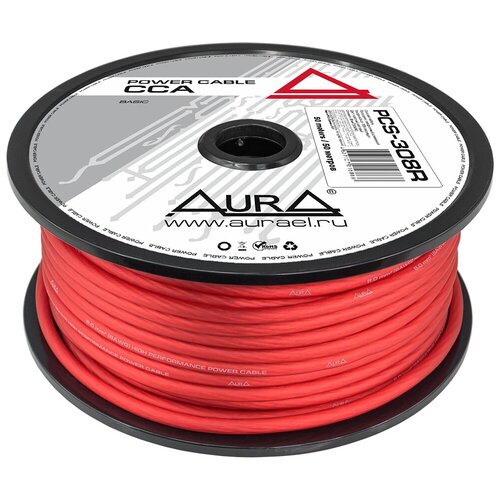 Кабель силовой AurA PCS-308R, 8AWG/8мм2, 50м/катушка, красный