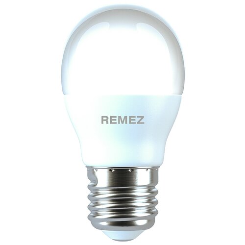 Лампочка REMEZ LED G45-E27-7W-4100K, Нейтральный белый свет, E27, 7 Вт, Светодиодная