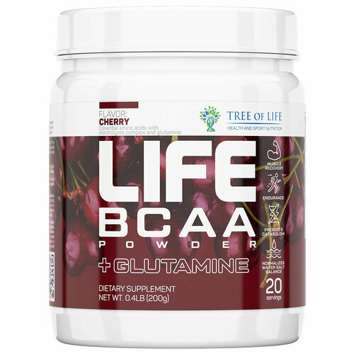 фото Tree of life life bcaa powder + glutamine 200 гр (вишня)