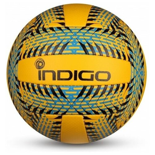 фото Мяч волейбольный indigo relax любительский клееный (pu 1,5мм), in160, сине-желтый,
