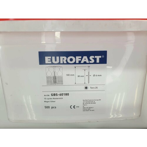 Саморез для сэндвич панелей 6x180 Torx (TX-25) (500 pcs) EUROFAST, Германия