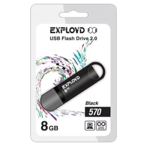 USB Flash Drive 8Gb - Exployd 570 EX-8GB-570-Black
